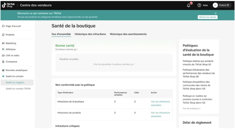 shop performance score tiktok shop