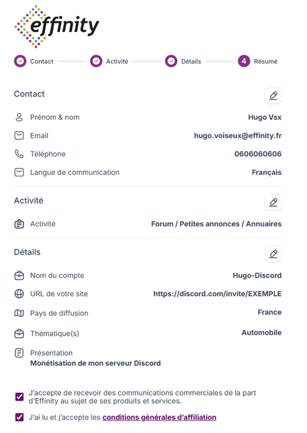 discord plateforme affiliation