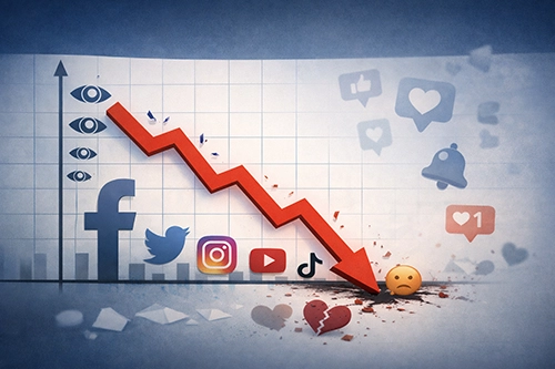 visibilite-medias-sociaux baisse portée médias sociaux